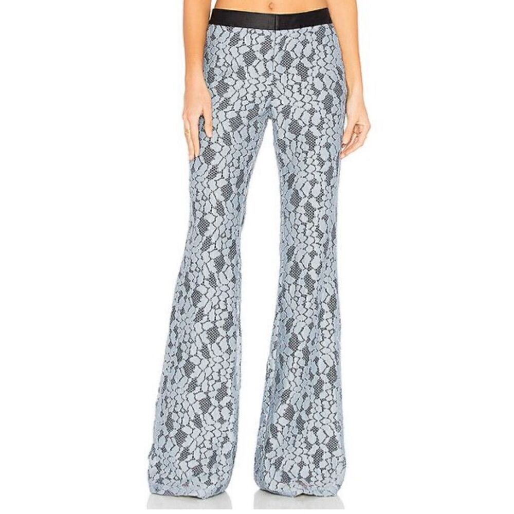 Nwot Alexis Agata Fully Lined Lace Flare Light Blue Navy Trouser Size Medium